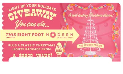 Win an 8 ft. Modern Christmas Tree and Lights