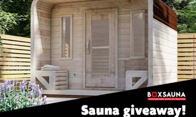 Win a Sawmill Box Sauna valued at $10,000