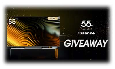 Win a Stunning 55 inch Hisense U78N TV