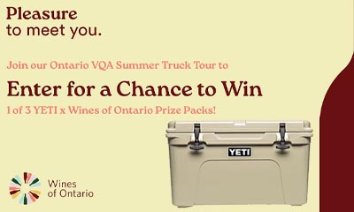 Free Yeti Cooler + $100 Ontario VQA Gift Card