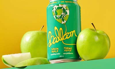 Free Balloon Green Apple Sparkling Water Cans